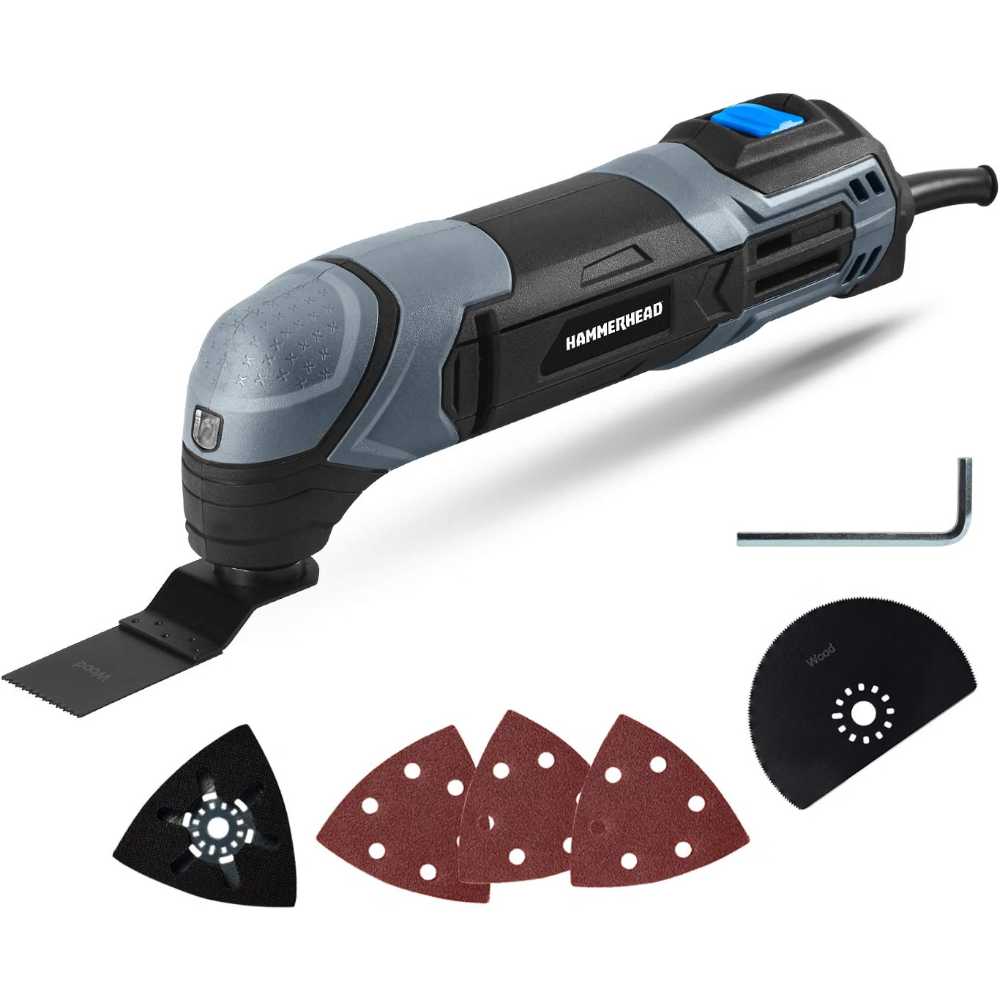 Product photo of Hammerhead 2.2A Oscillating Multi-Tool w/ Blades & Sanding Pads
