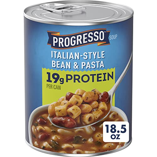 Product photo of Progresso Italian-Style Bean & Pasta Protein Soup, 18.5 oz.