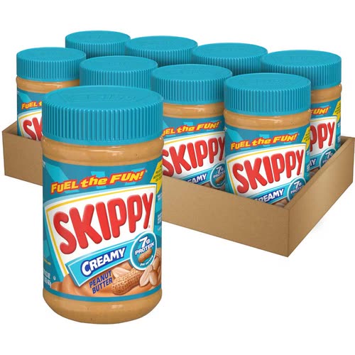Product photo of 8-Pack Skippy Creamy Peanut Butter, 16.3 oz.