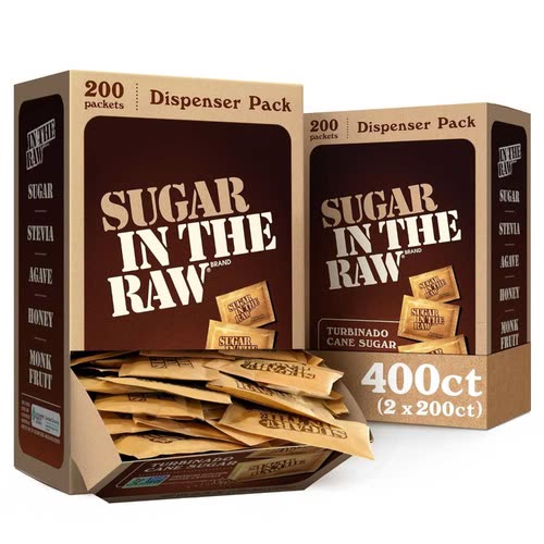 Product photo of 400-Pack Sugar In The Raw Turbinado Cane Sugar Packets